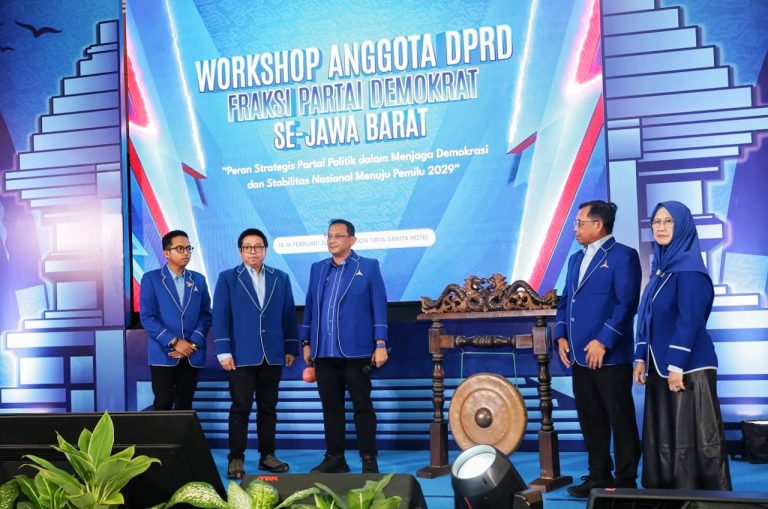 Partai Demokrat Jawa Barat menggelar workshop dan bimbingan teknis (bimtek) bagi anggota DPRD se-Jawa Barat di Horison Tirta Sanita Hotel, Kuningan, pada 14-16 Februari 2026 sebagai bagian dari penguatan kapasitas kader sekaligus konsolidasi menghadapi agenda politik 2029. (Foto: dok. Partai Demokrat)